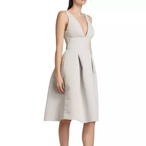 Amsale Faille Deep V-Neck Dress band new w tags